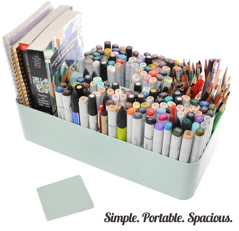 Enjoy Organizer Portable Caddy American Made, DIY Dividers, 8 Compartments, Supply Organizer, Portable Tote Basket with Handle Storage Organizer Bathroom, Office, Crafts, or School Supplies - Image 3